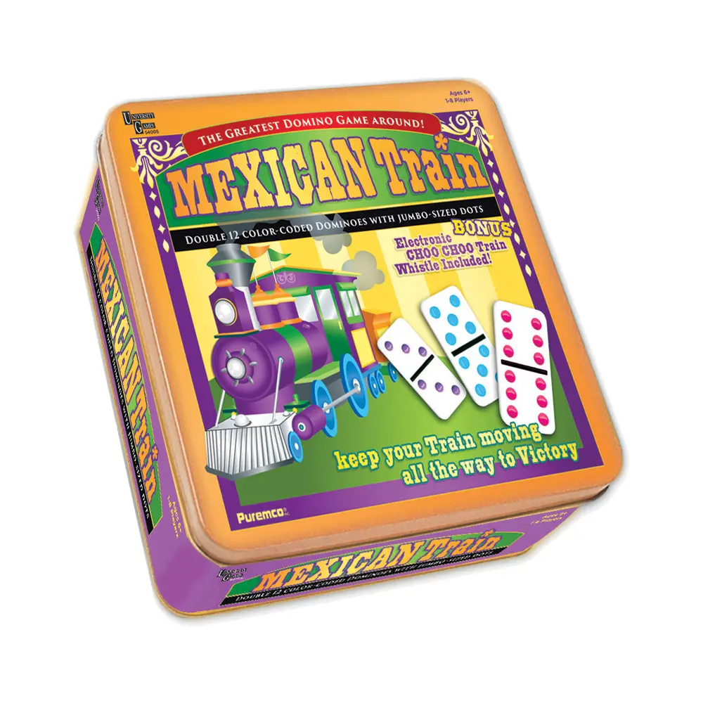 Mexican Train Double 12 Color Dot Dominoes Game Set - Professional Size 1