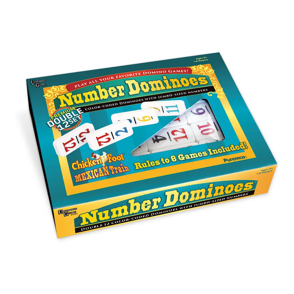 Number Dominoes Premium Double 12 Set With Color-Coded Tiles 1