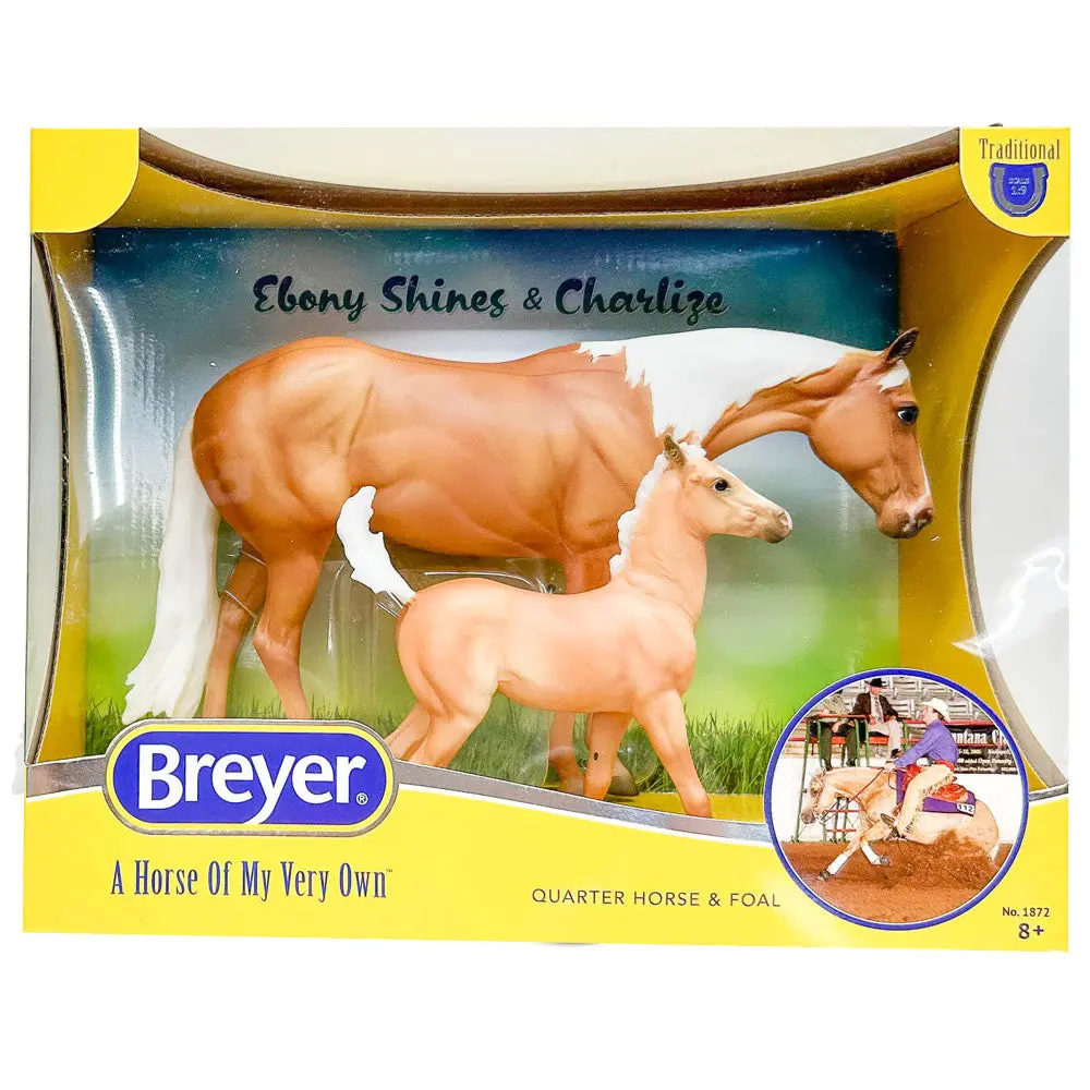 Breyer Traditional Series 1:9 Scale Collectible Model Horses - Ebony Shines And Charlize 1