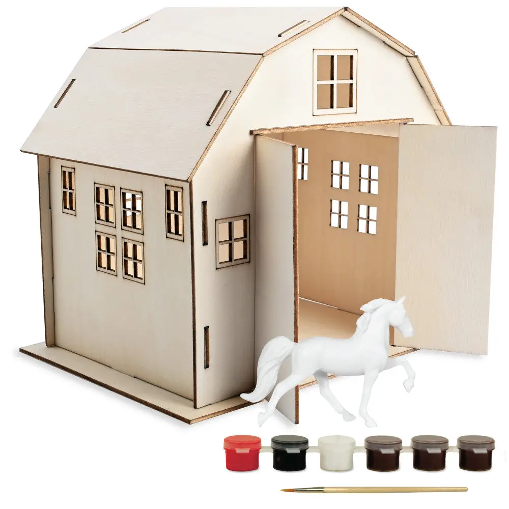 Breyer Stablemates Paint Your Own Barn And Horse Craft Kit 1