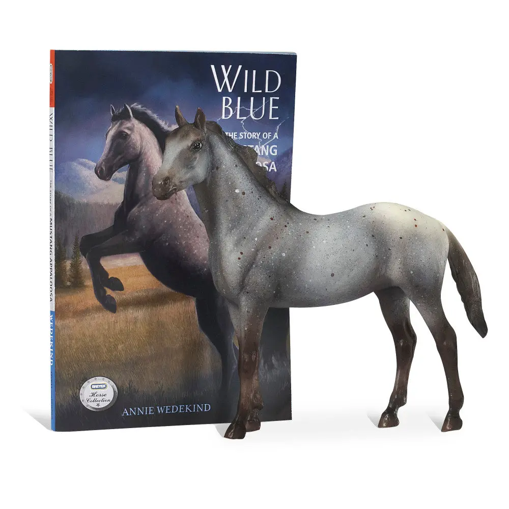 Breyer Wild Blue Horse Figurine And Book Set - Freedom Series 1