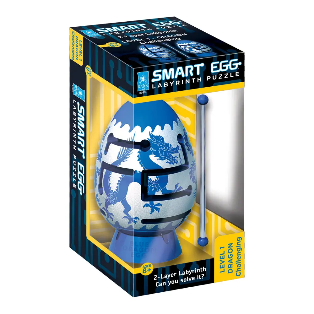 Bepuzzled Smart Egg Blue Dragon 2-Layer Labyrinth Puzzle - Challenging Brain Teaser 1