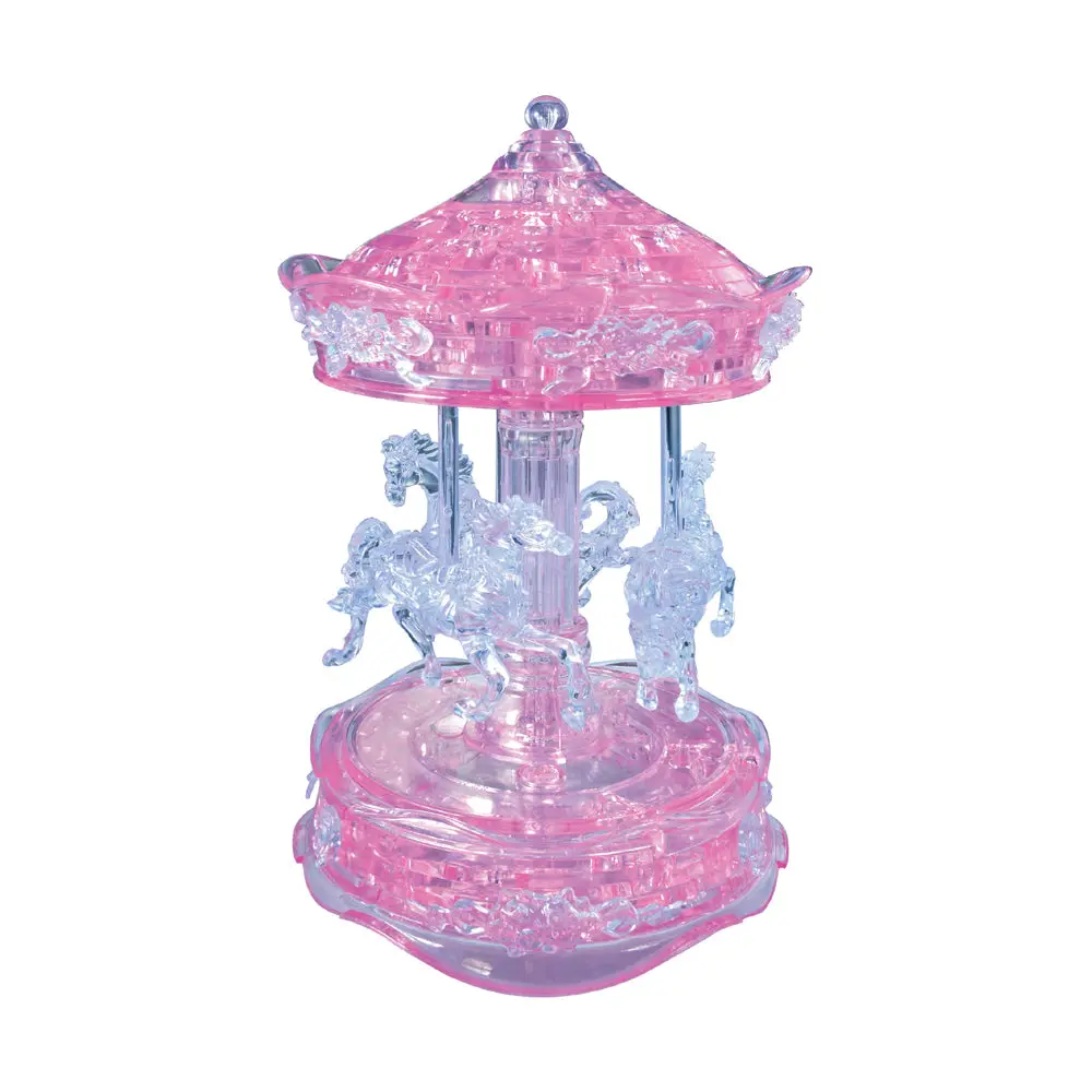 Bepuzzled Deluxe Pink Carousel 3D Crystal Puzzle - 83 Pieces 1