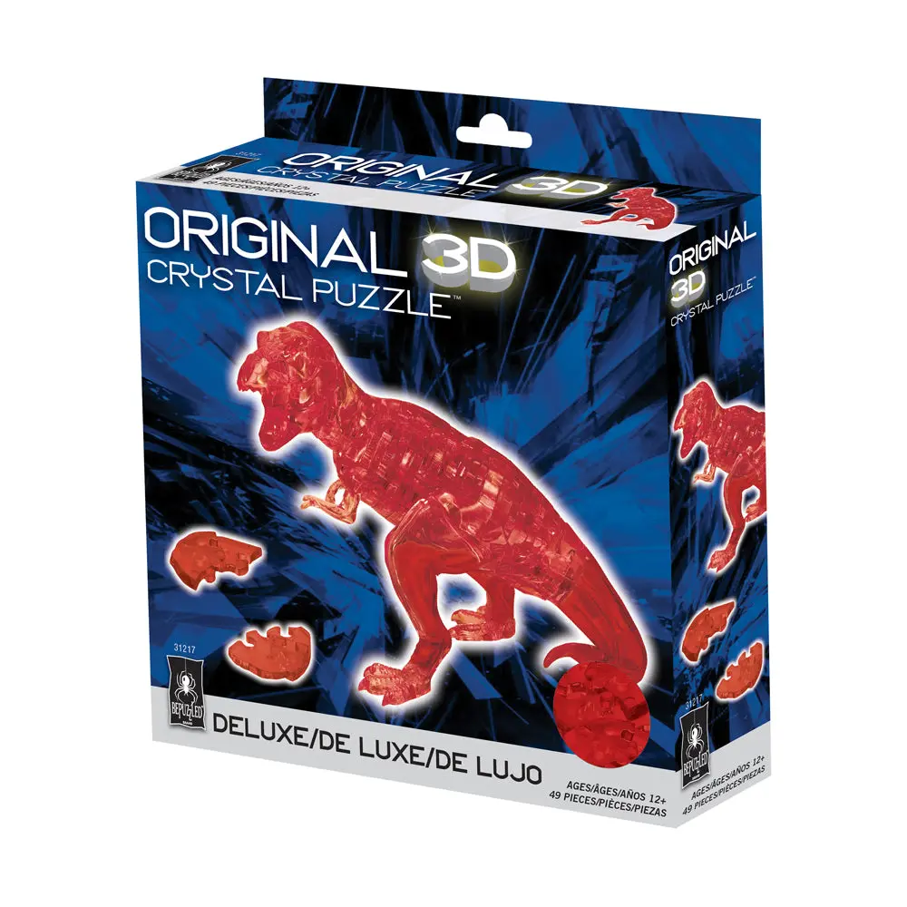 Bepuzzled 3D Crystal T-Rex Puzzle - Red, 49 Pieces 2