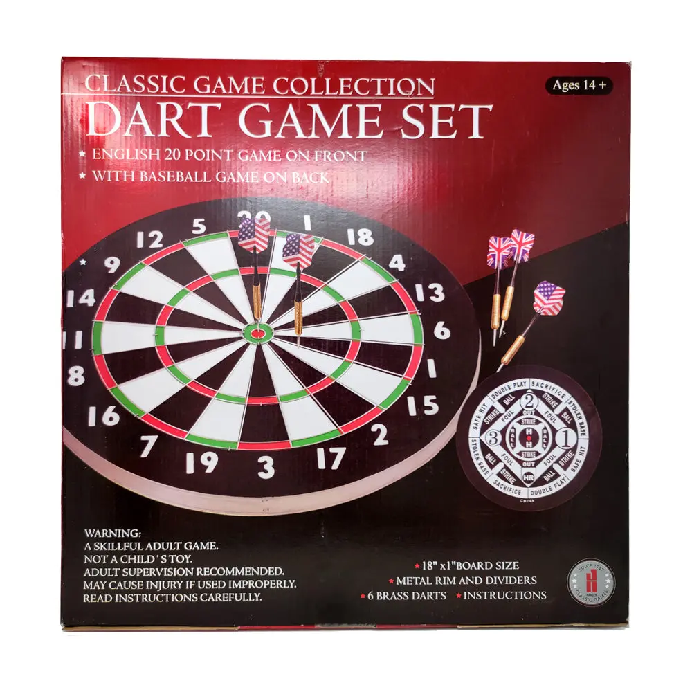 Classic Game Collection Dual-Sided Dart And Baseball Game Set 1