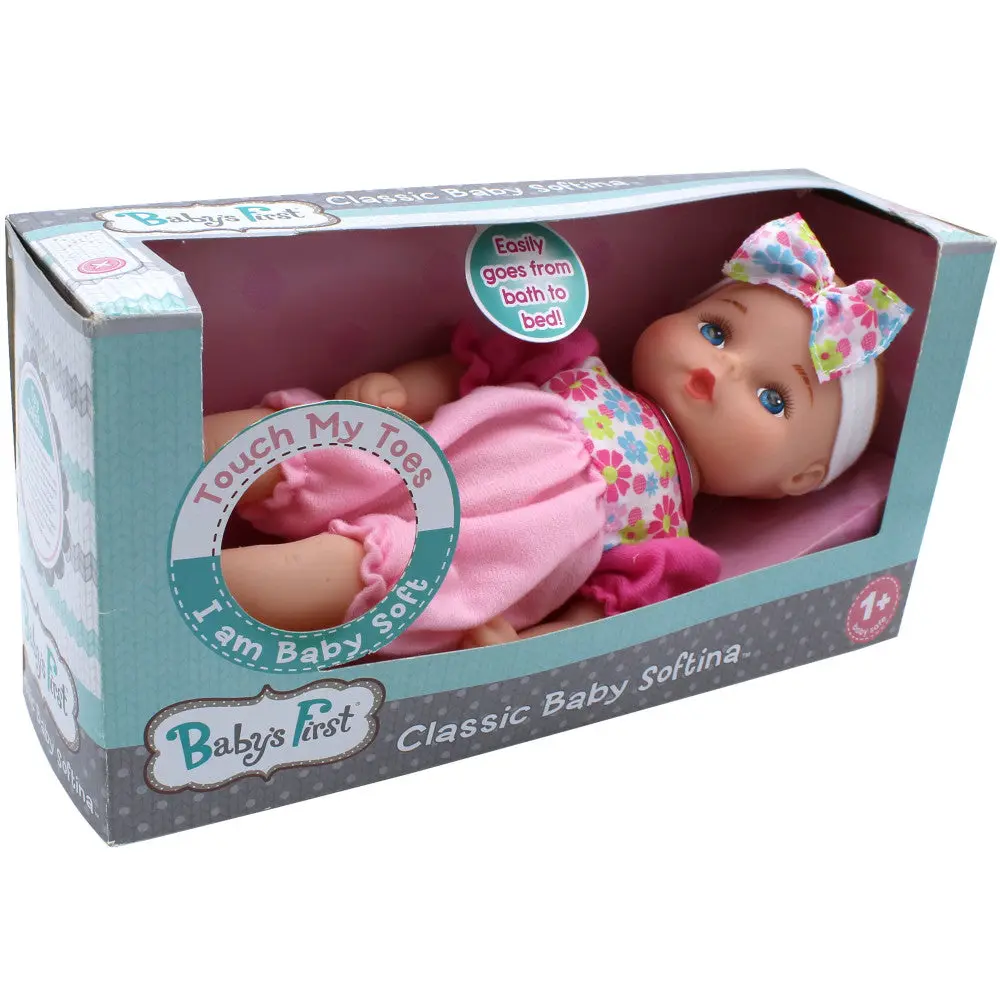 Baby's First 11-Inch Classic Softina Jumper Doll - Removable Outfit 1