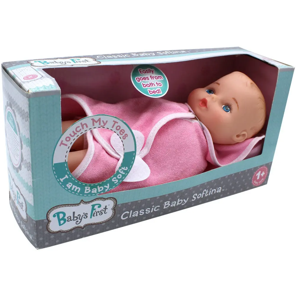 Toys R Us - Baby's First Bathtime Companion - Softina Pink Toy Doll 1