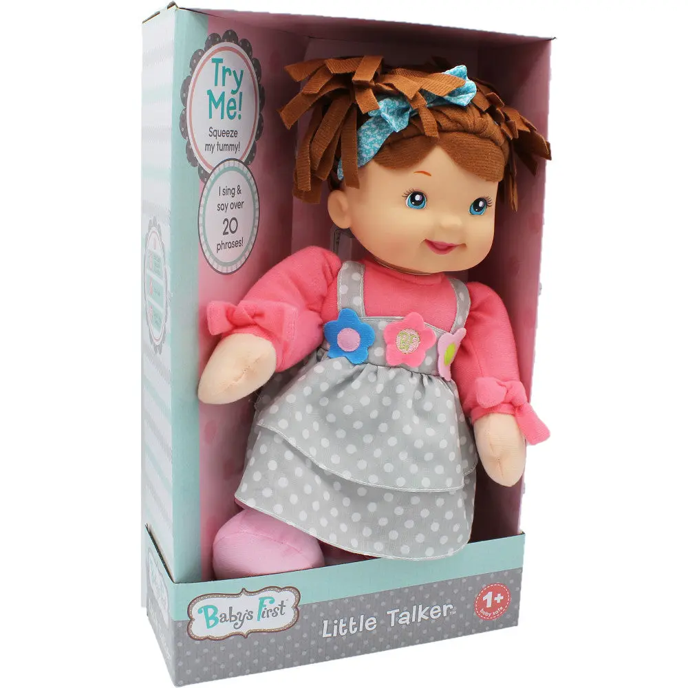 Goldberger Baby's First Little Talker Doll - Brunette With Coral Dress 1