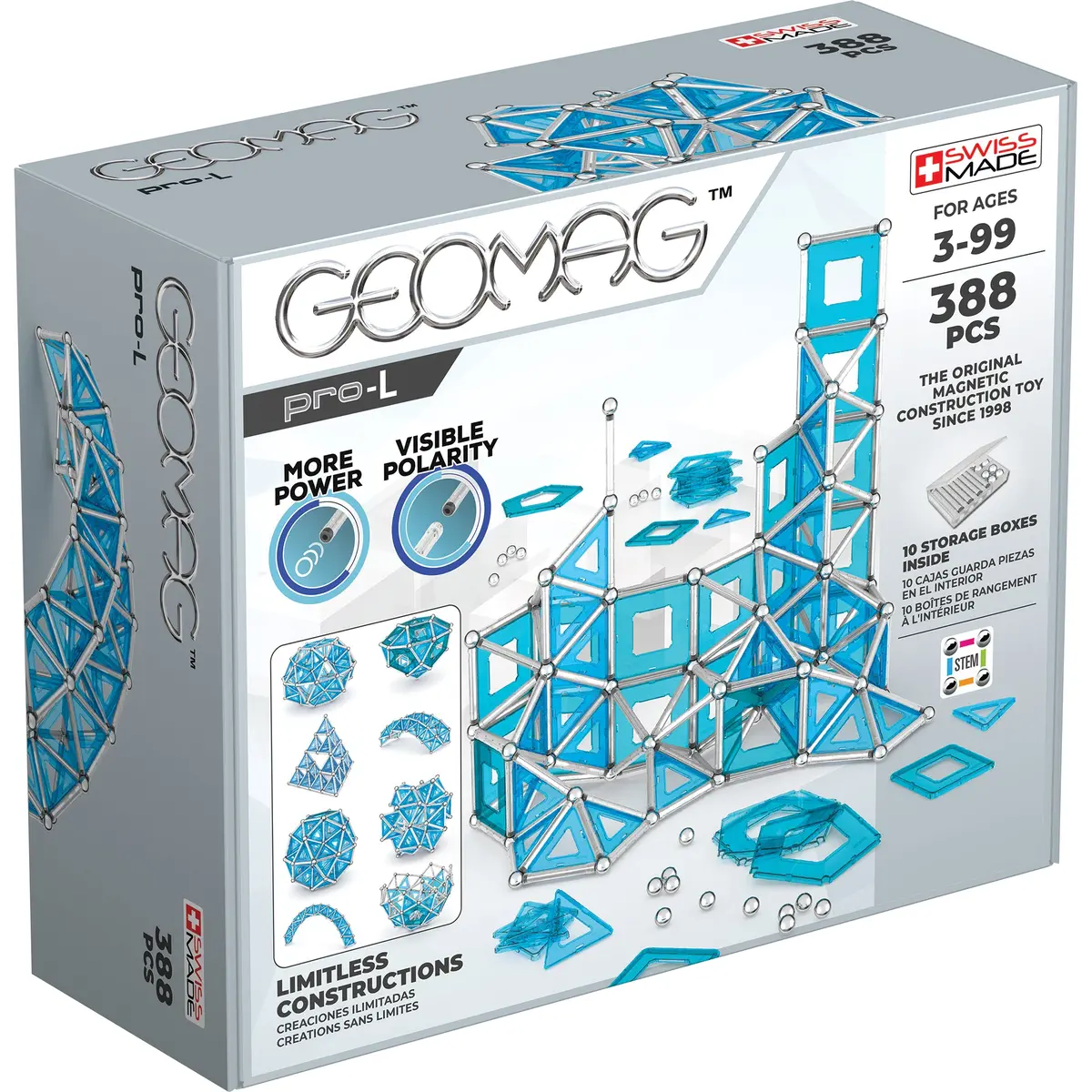 Geomag Masterbox Pro-L Magnetic Building Set, 388 Pieces 1