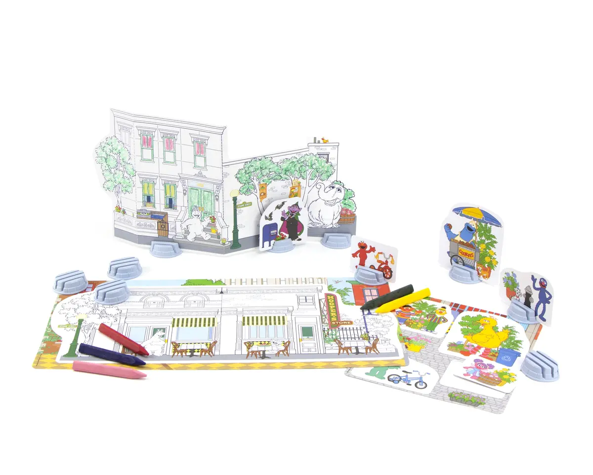 Sesame Street Neighborhood Maker 3D Coloring Activity Set 1