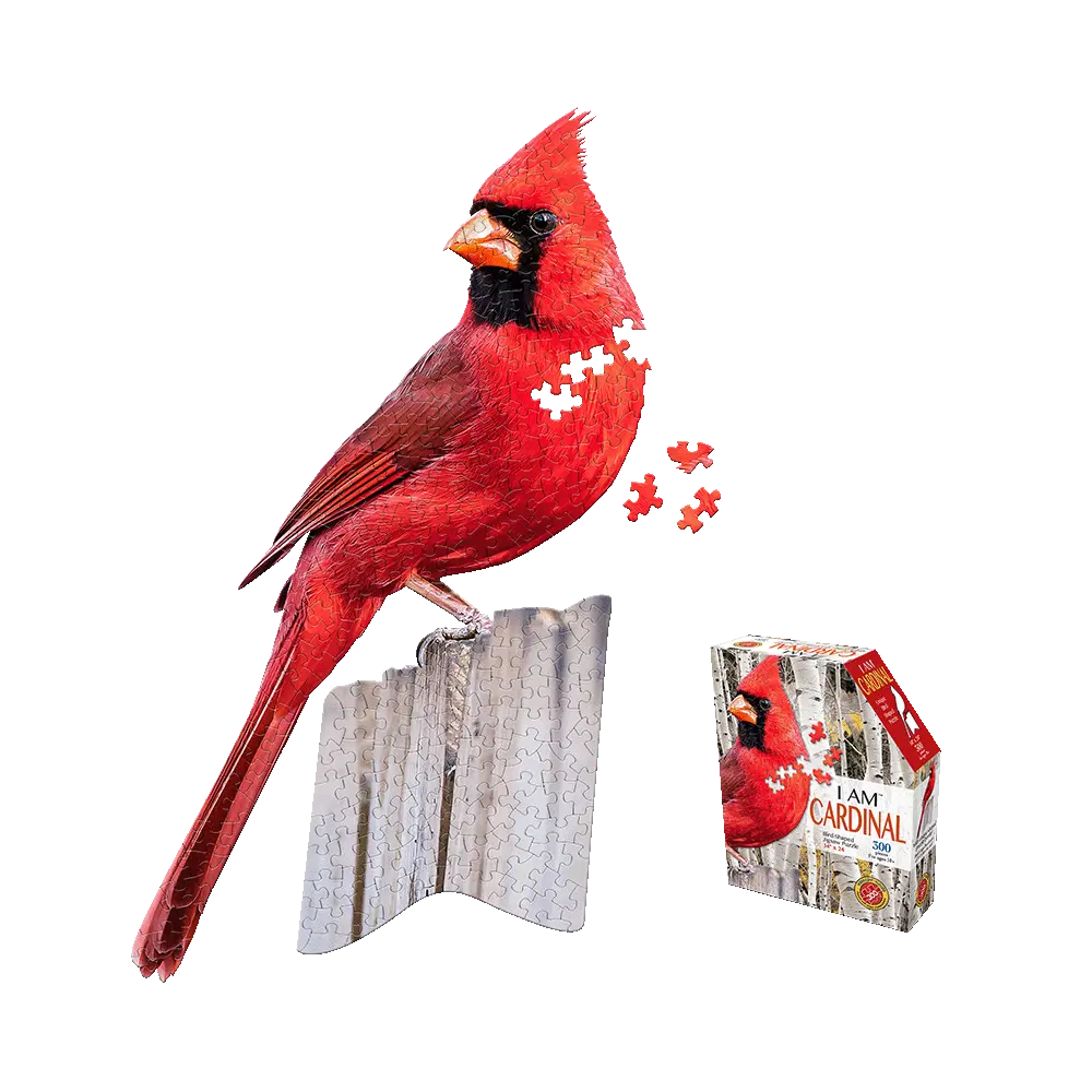 Madd Capp I Am Cardinal - Unique Bird-Shaped 300 Pc Jigsaw Puzzle 1
