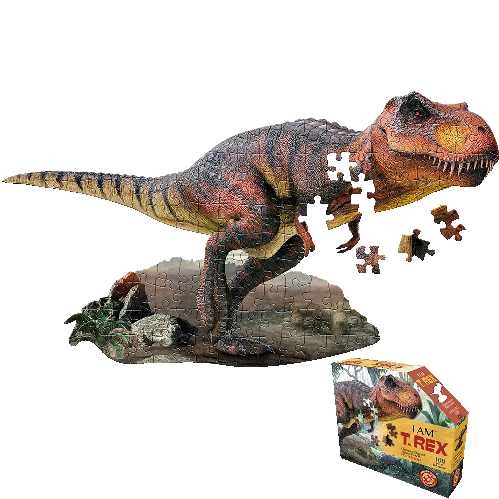 Madd Capp T. Rex Shaped Jigsaw Puzzle - 100 Pc 1