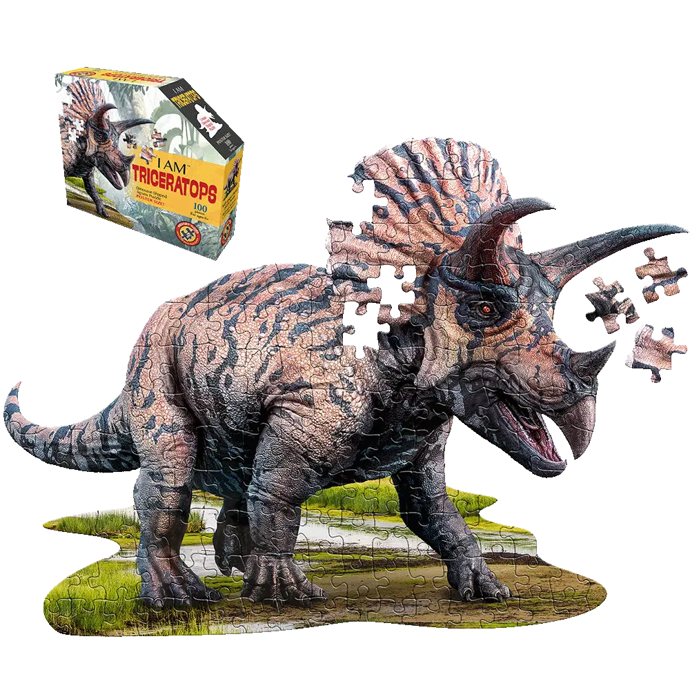 Madd Capp Triceratops-Shaped Jigsaw Puzzle - 100 Pc 1