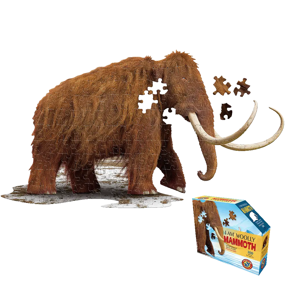 Madd Capp I Am Woolly Mammoth-Shaped Jigsaw Puzzle - 100 Pc 1