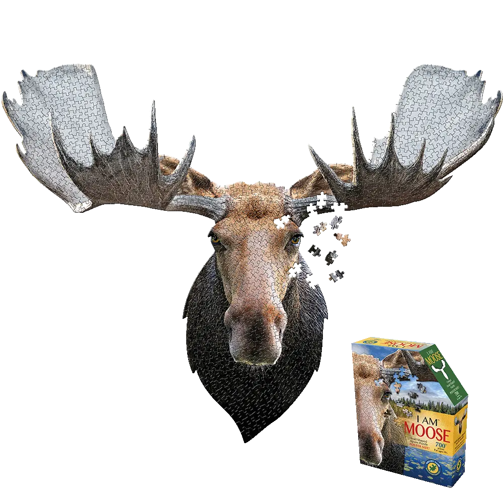 Madd Capp I Am Moose 700-Piece Jigsaw Puzzle - Unique Animal Head Shape 1