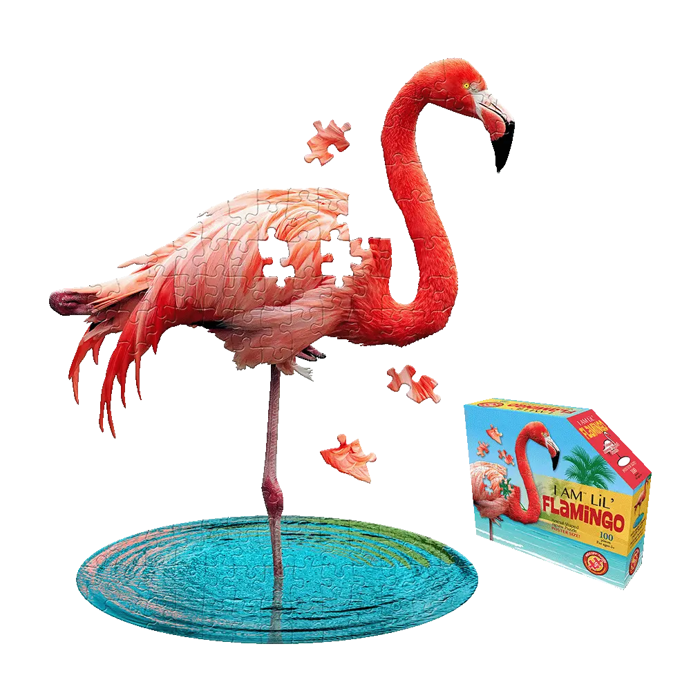 Madd Capp Flamingo-Shaped Jigsaw Puzzle - 100 Pc 1