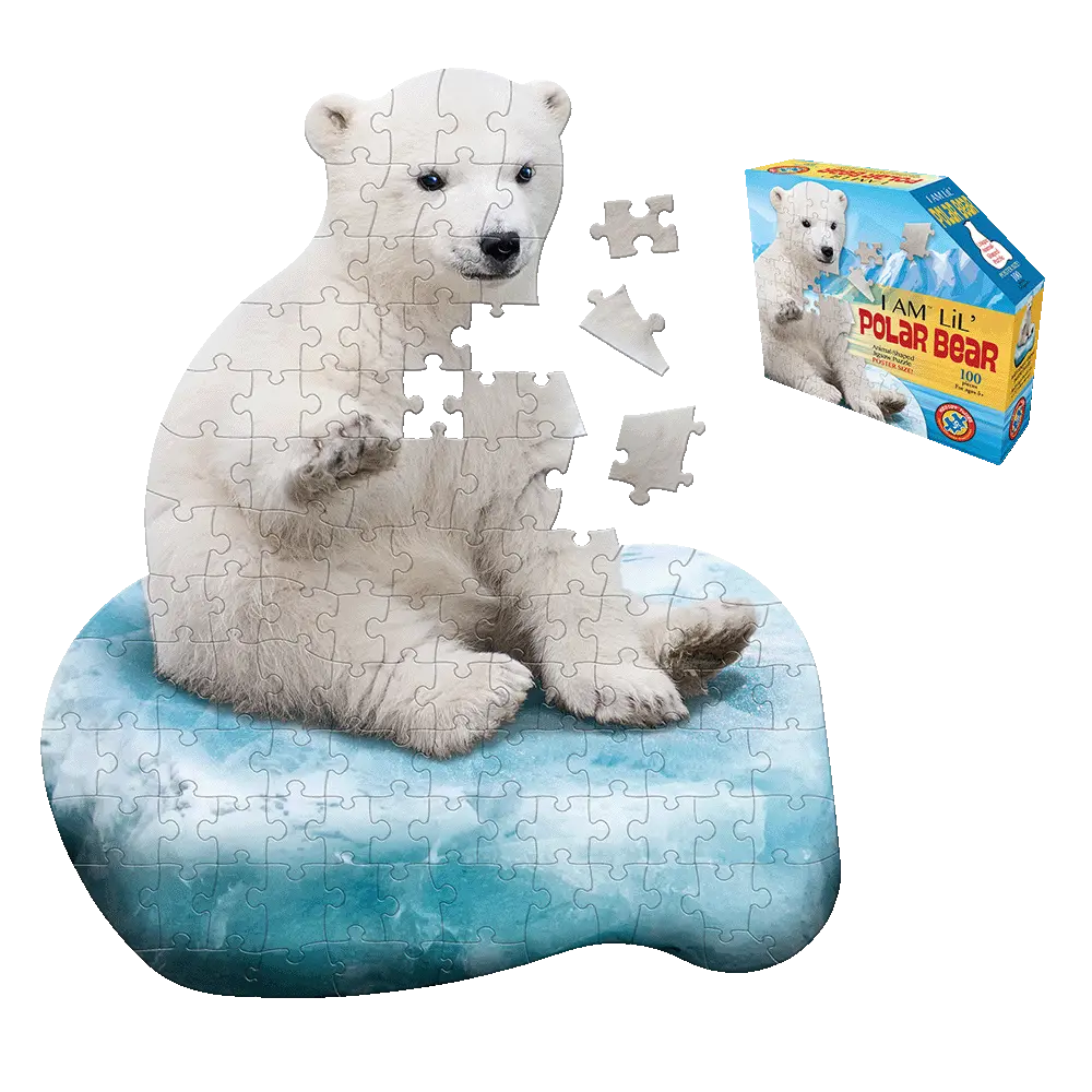 Madd Capp Polar Bear Shaped Jigsaw Puzzle - 100 Pc 1
