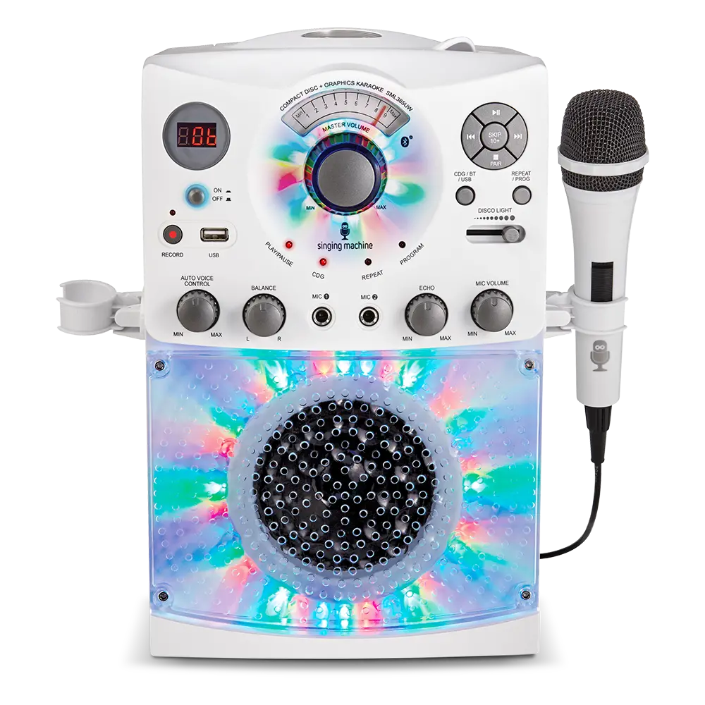 Singing Machine Portable Bluetooth Karaoke Machine With Wired Microphone And Led Disco Lights 1