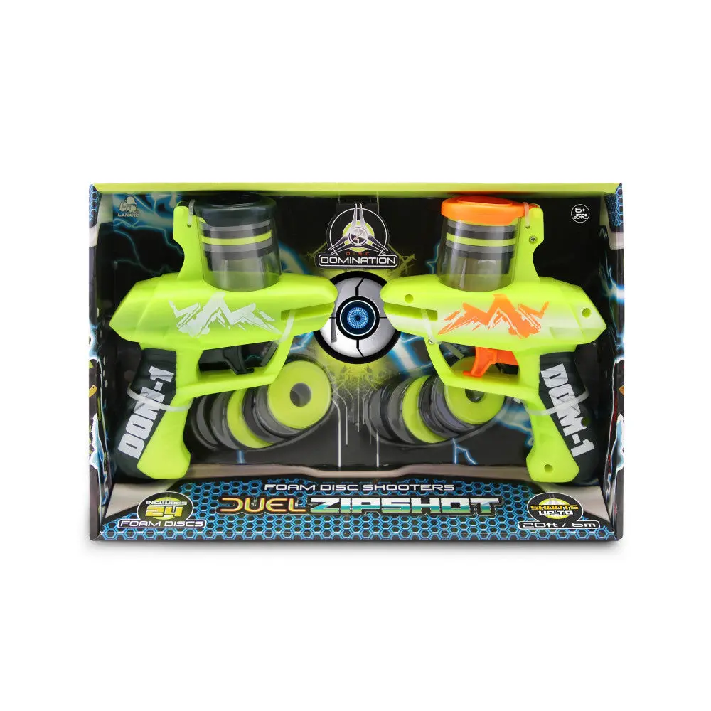 Disc Domination Duel Zip Shot Foam Disc Shooters - 2 Pack 1