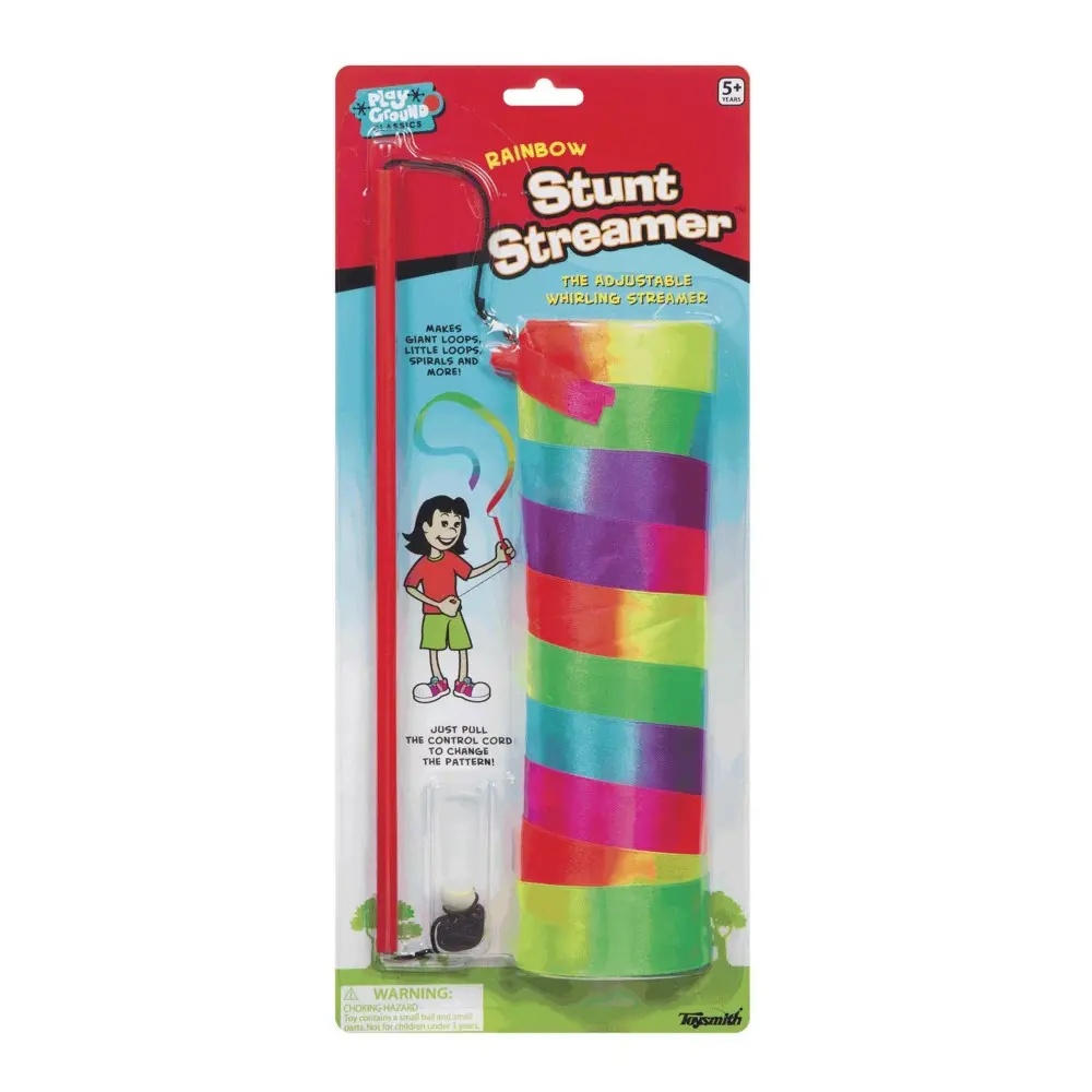 Toysmith Rainbow Stunt Streamer - Colorful Outdoor Play Ribbon, 12 Feet 1