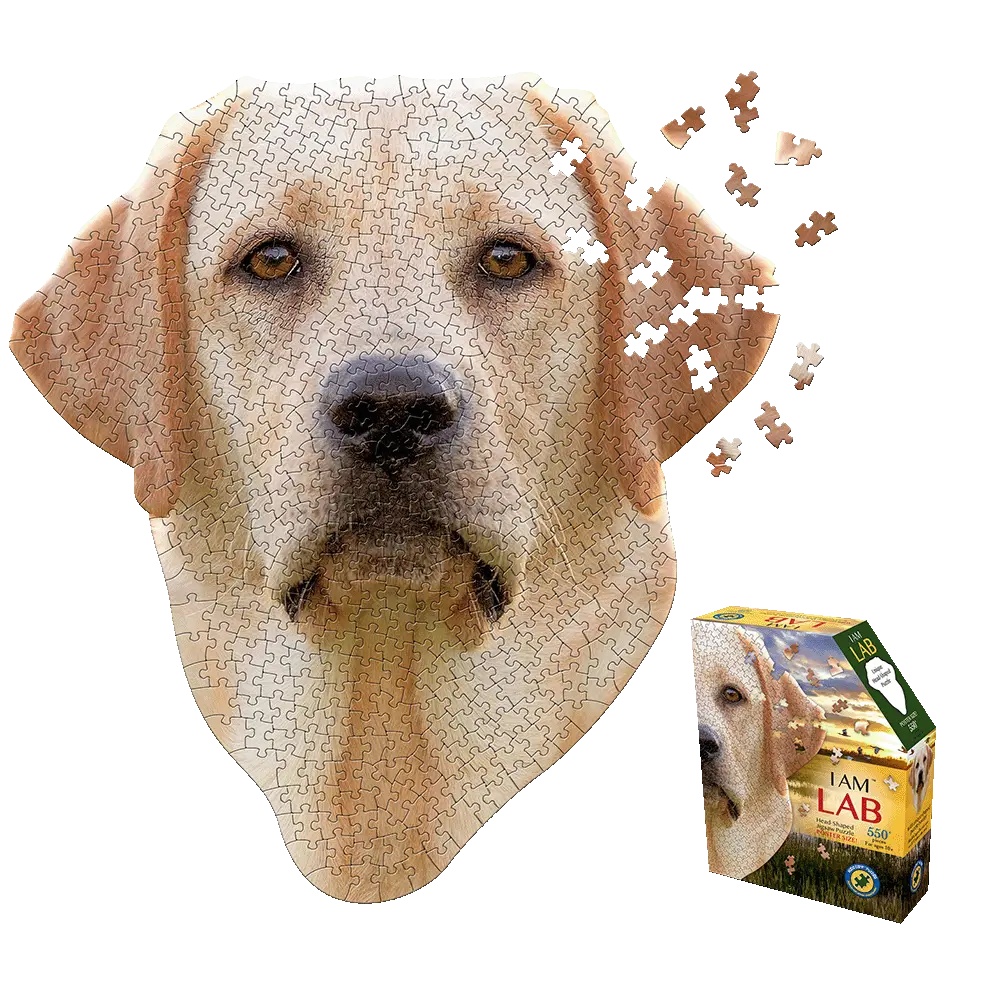 Madd Capp I Am Lab Animal Head-Shaped Jigsaw Puzzle - 550 Pc 1
