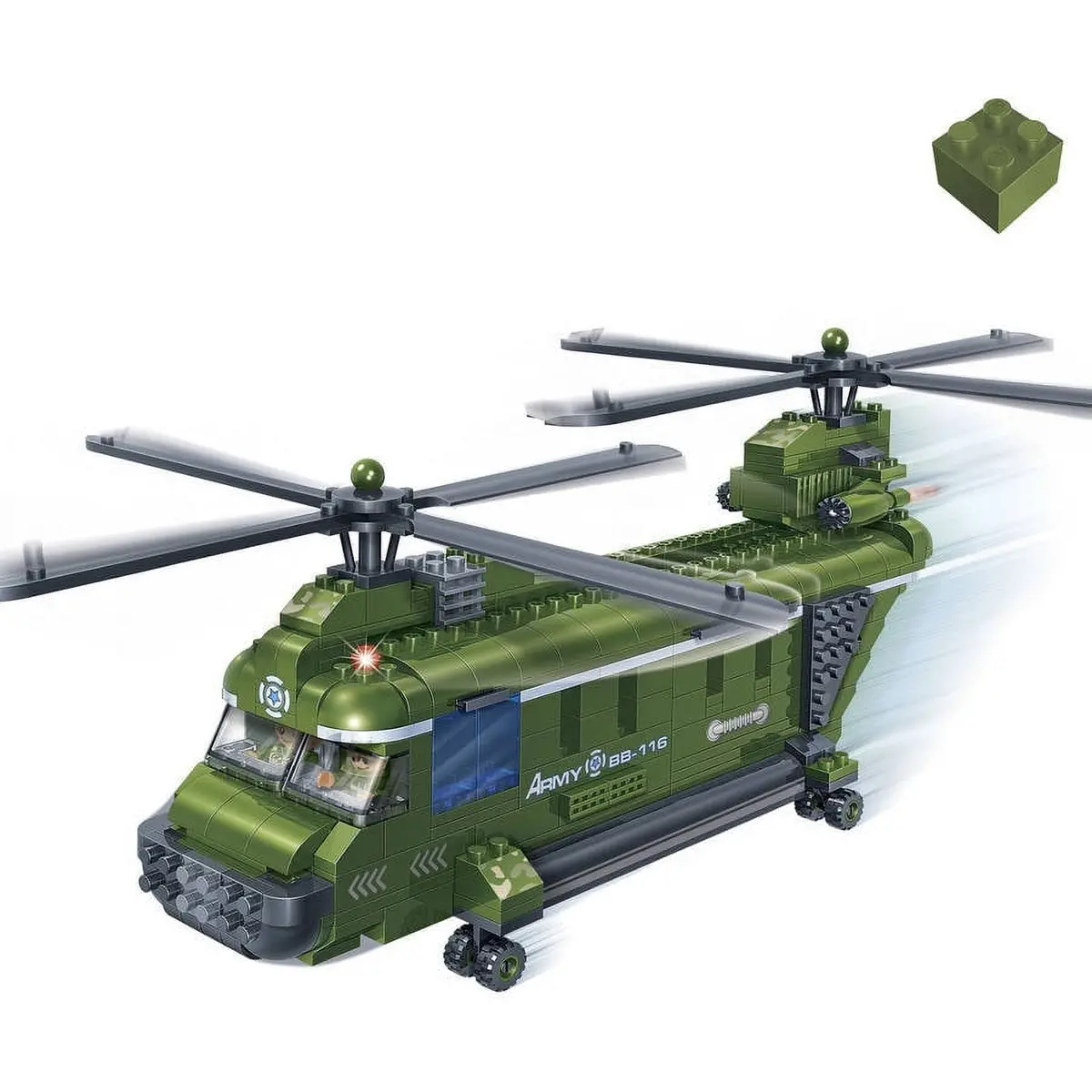 Banbao Chinook Helicopter Building Set - 263 Pieces, Compatible With Major Brands 1