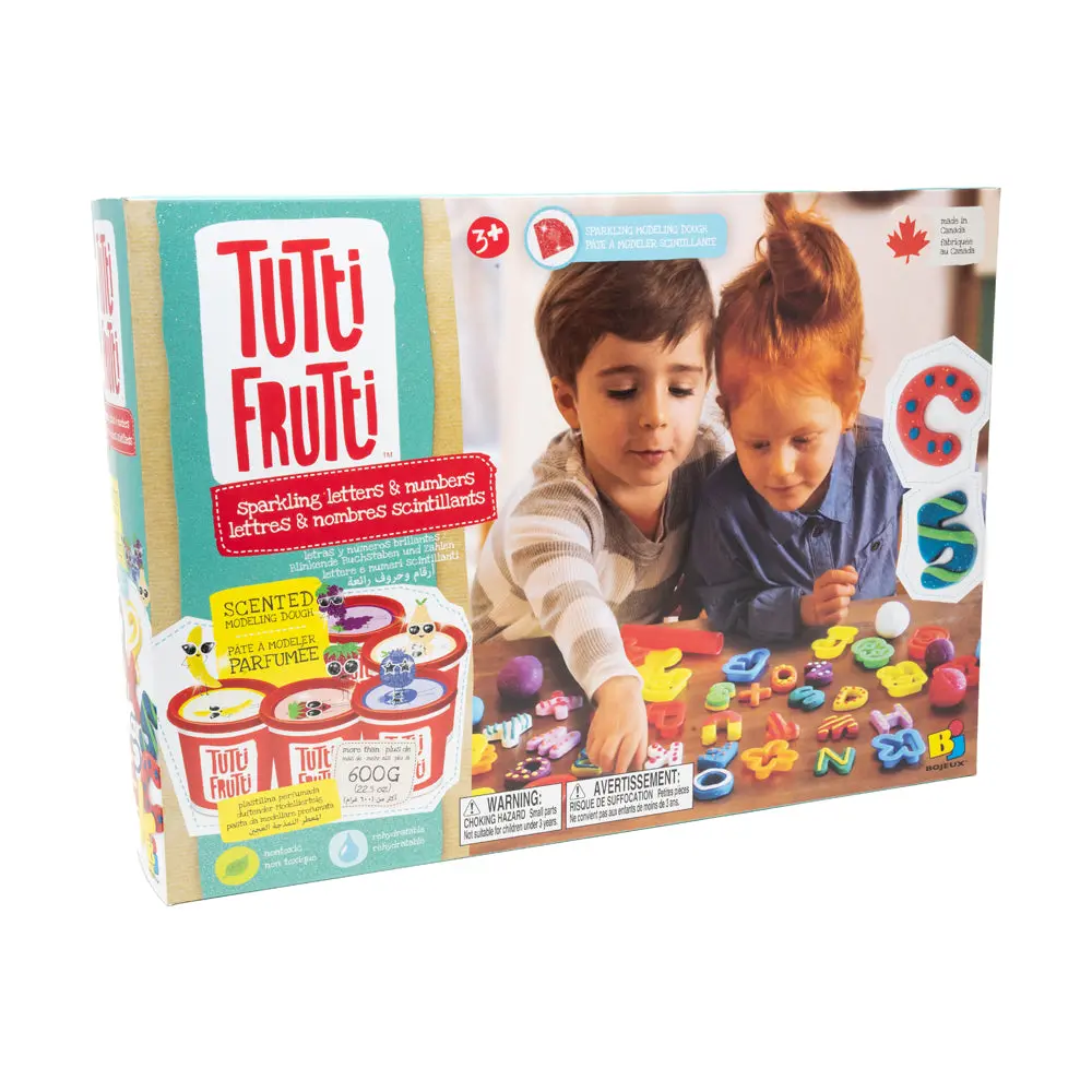 Bojeux Tutti Frutti Sparkling Letters & Numbers Modeling Dough Set 1