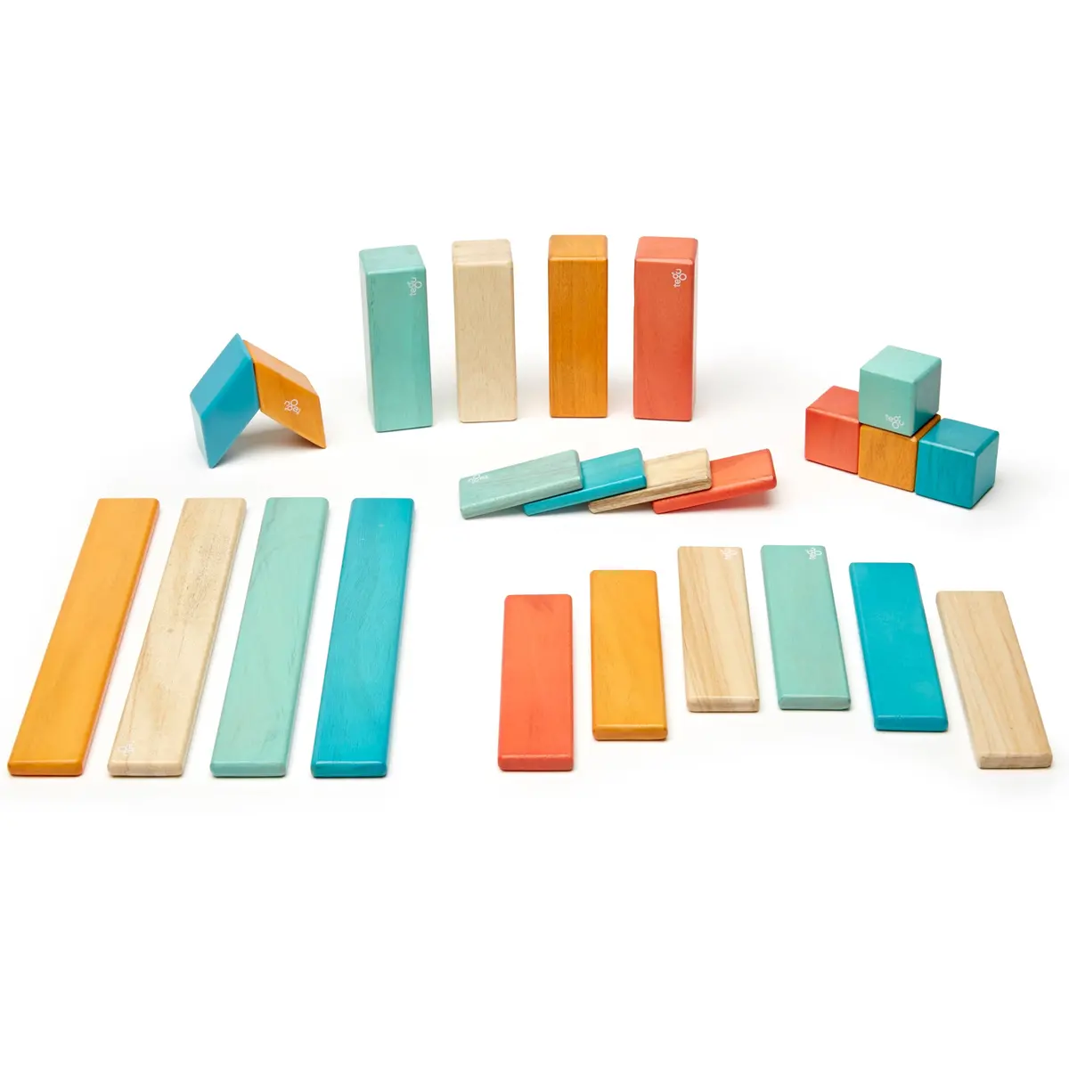 Tegu Magnetic Wooden Blocks, 24-Piece Set, Sunset 1