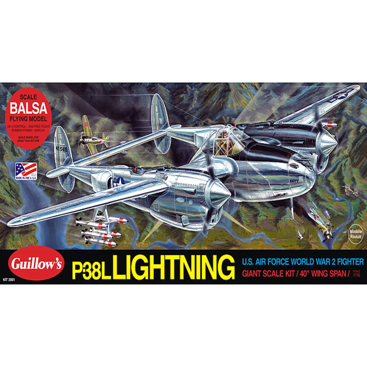 Guillow's Lockheed P-38 Lightning Giant Scale Model Kit 1