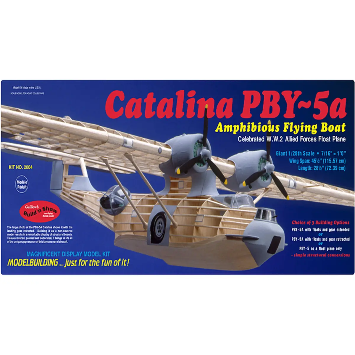 Guillow's Pby-5A Catalina 1/28 Scale Model Kit 1