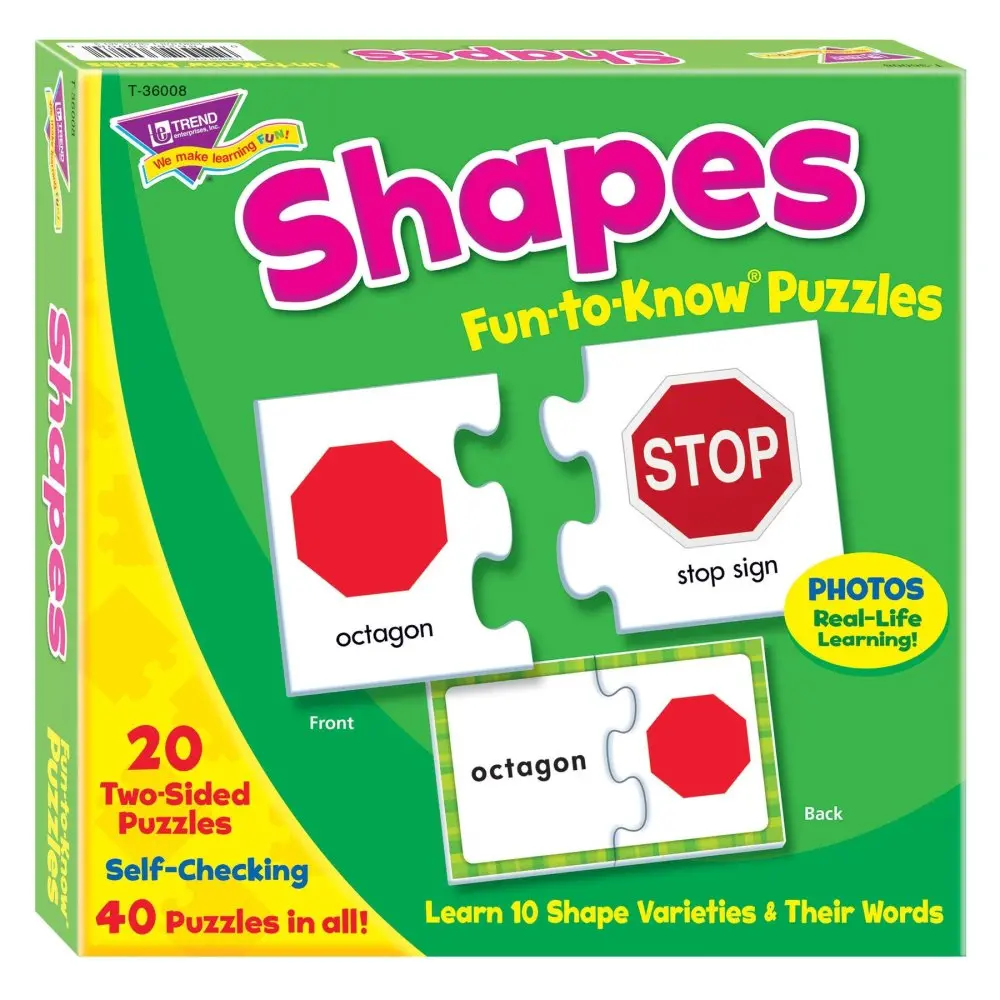 Trend Shapes Fun-To-Know 20-Pack Educational Puzzles - 40 Pc 1