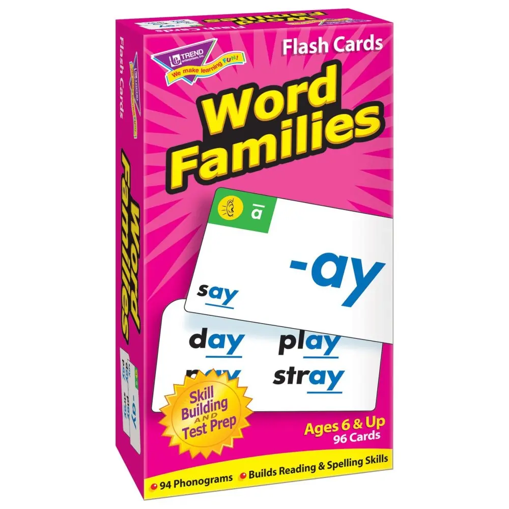 Trend Word Families Skill Drill Flash Cards - Educational Learning Tool 1