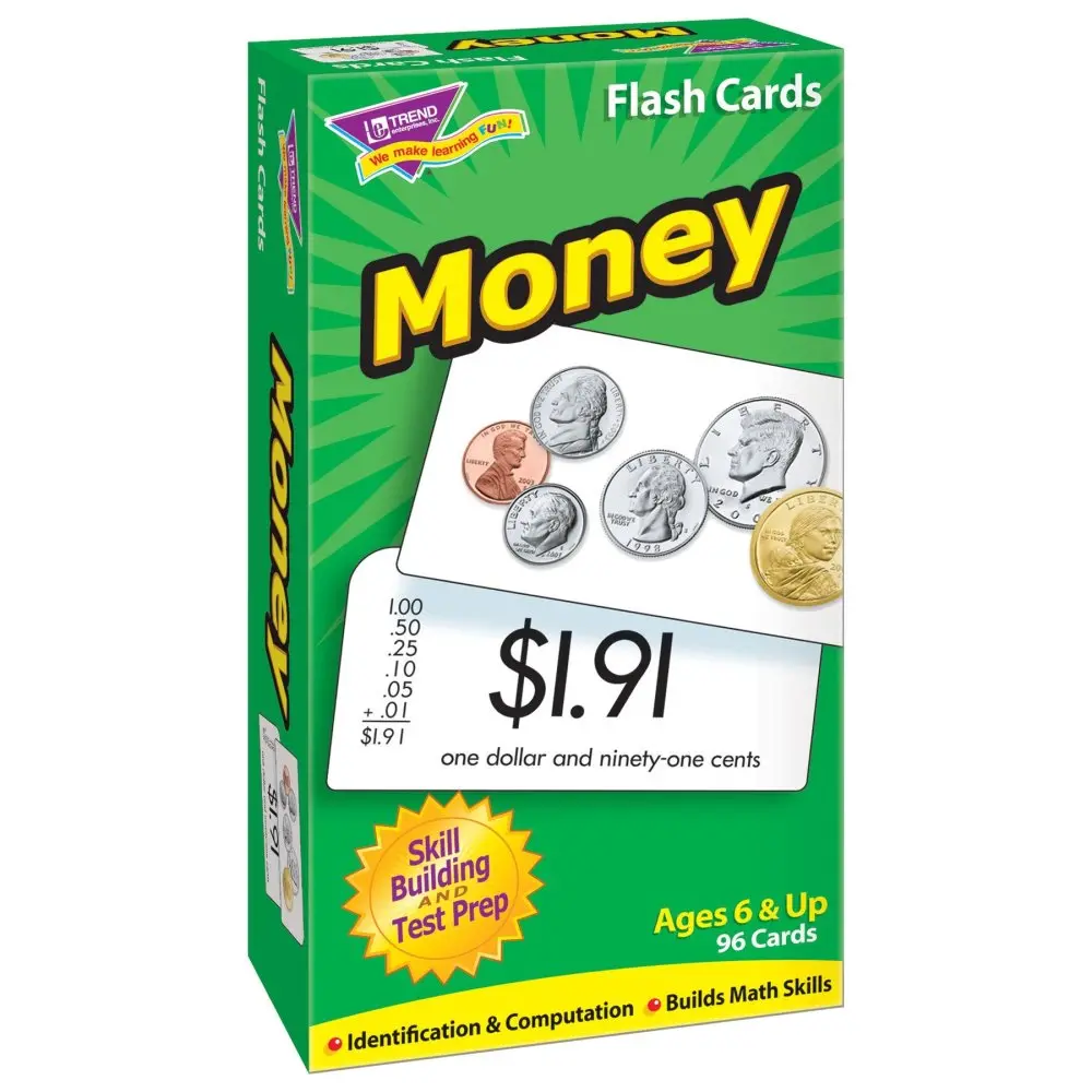 Trend Money Skill Drill Flash Cards - Financial Literacy Learning Set 1