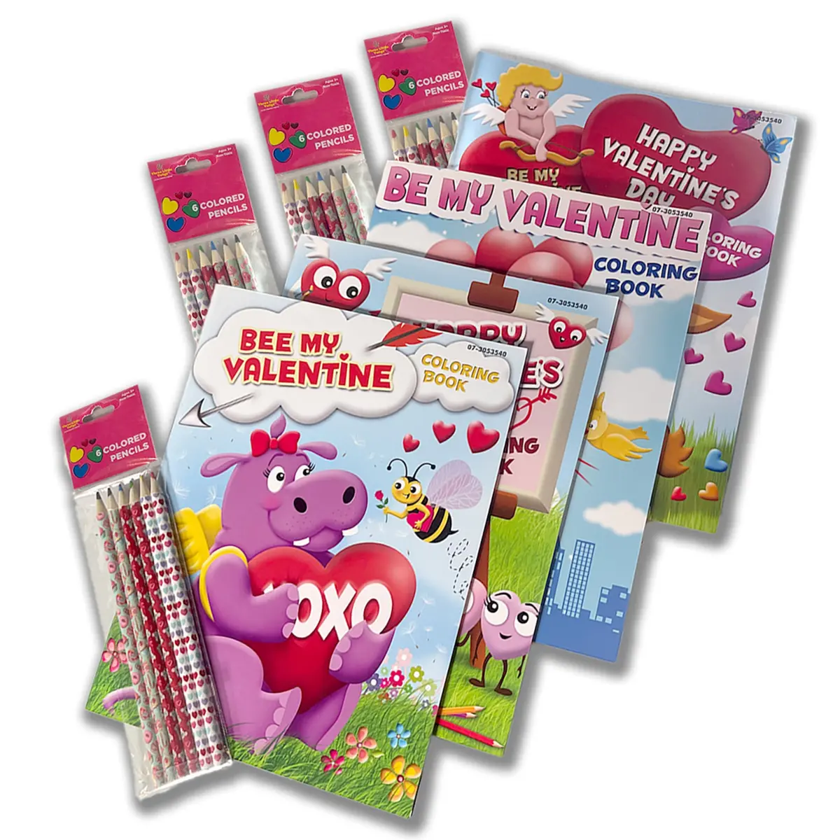Three Little Twigs: Valentine's 8Pc Coloring Book Bundle For Kids Age 3+ 1