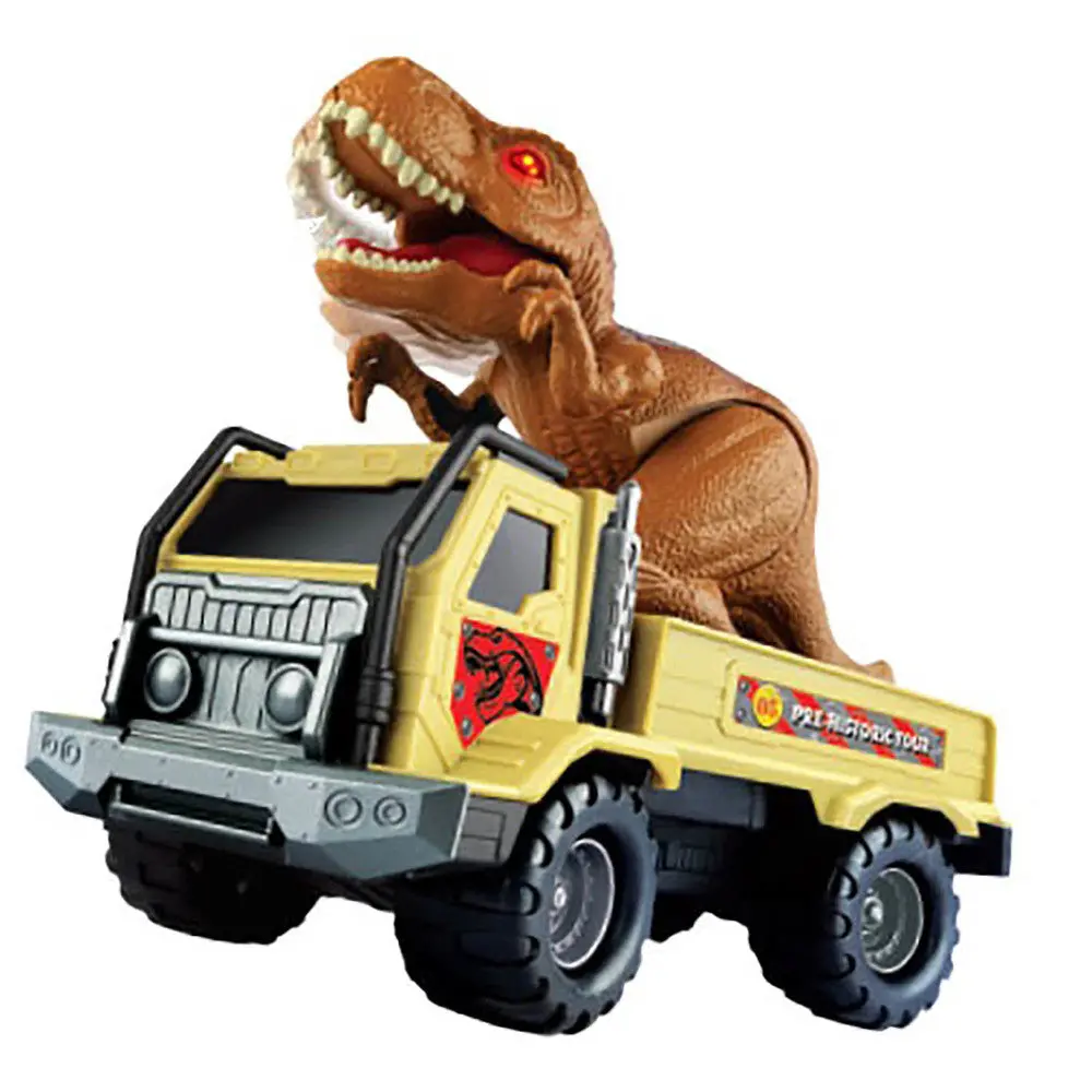 Pre-Historic Times T-Rex Transporter With Light & Sounds, Dinosaur Play Truck Set, Ages 3+ 1