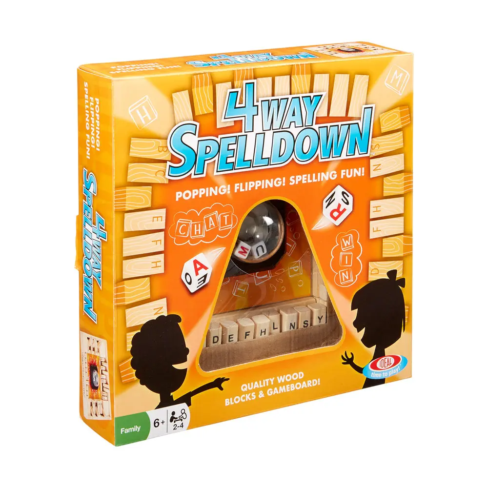 Ideal 4 Way Spelldown Wooden Board Game 1