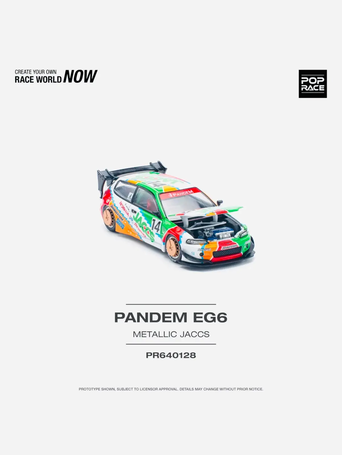 Pop Race Factory Sealed Pandem Civic Eg6 V1.5 Jaccs #128 1