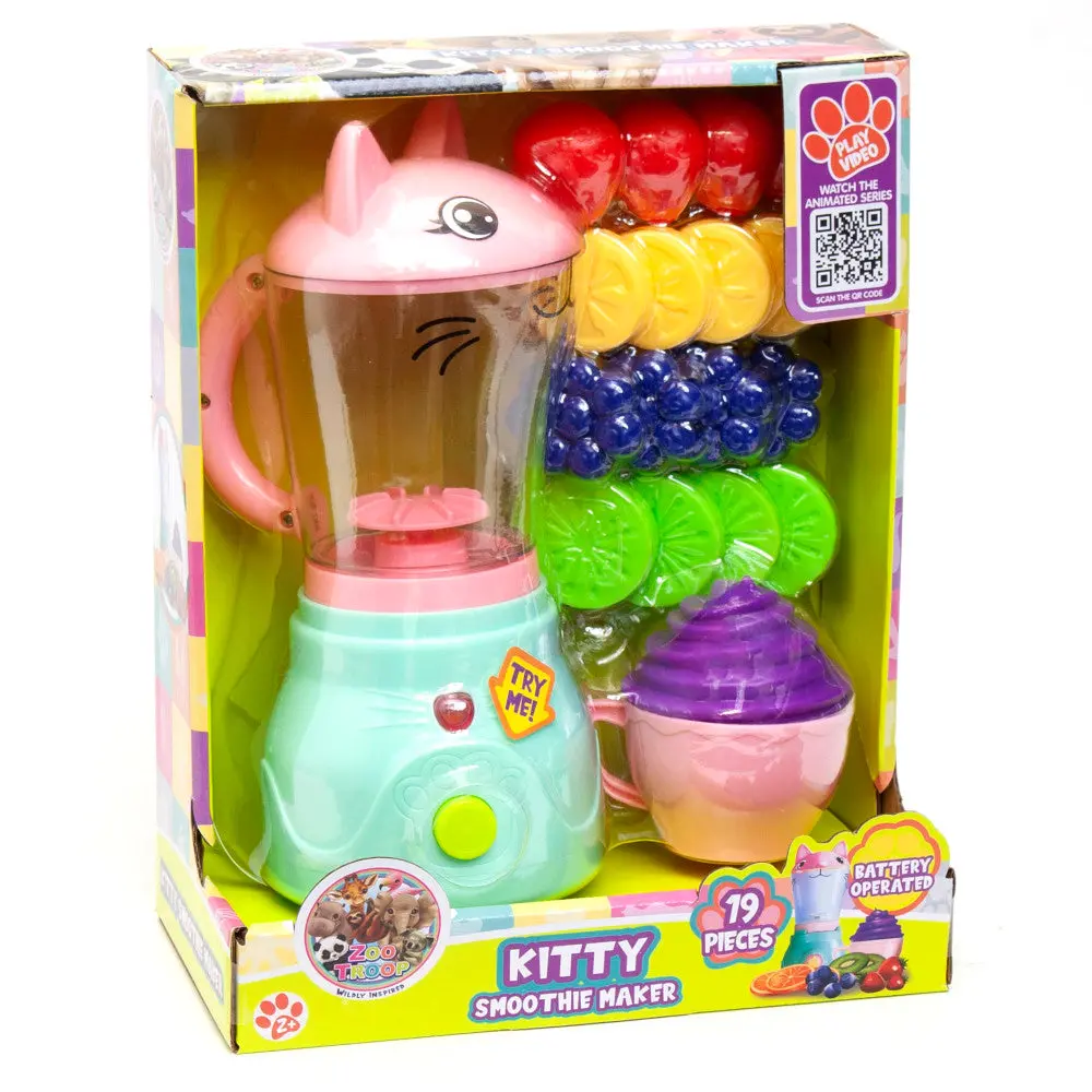 Zoo Troop Kitty Smoothie Maker - 19-Piece Animal-Themed Kitchen Playset For Ages 2+ 1