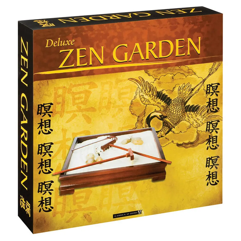 Toysmith Deluxe Zen Garden - Rosewood-Finish Miniature Meditation Set 1
