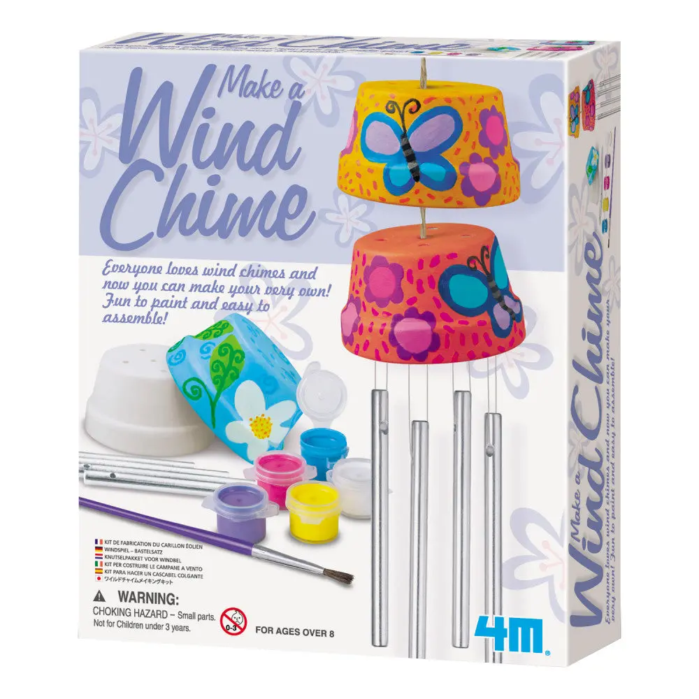 4M Creative Terra-Cotta Wind Chime Design Kit - Craft Set For Kids 1