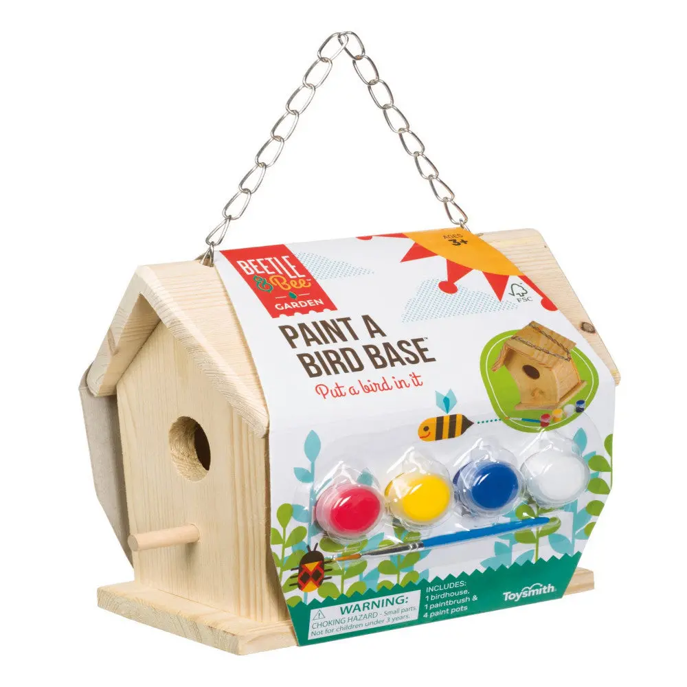 Toysmith Beetle & Bee Paint A Bird Base - Diy Birdhouse Art Kit 1