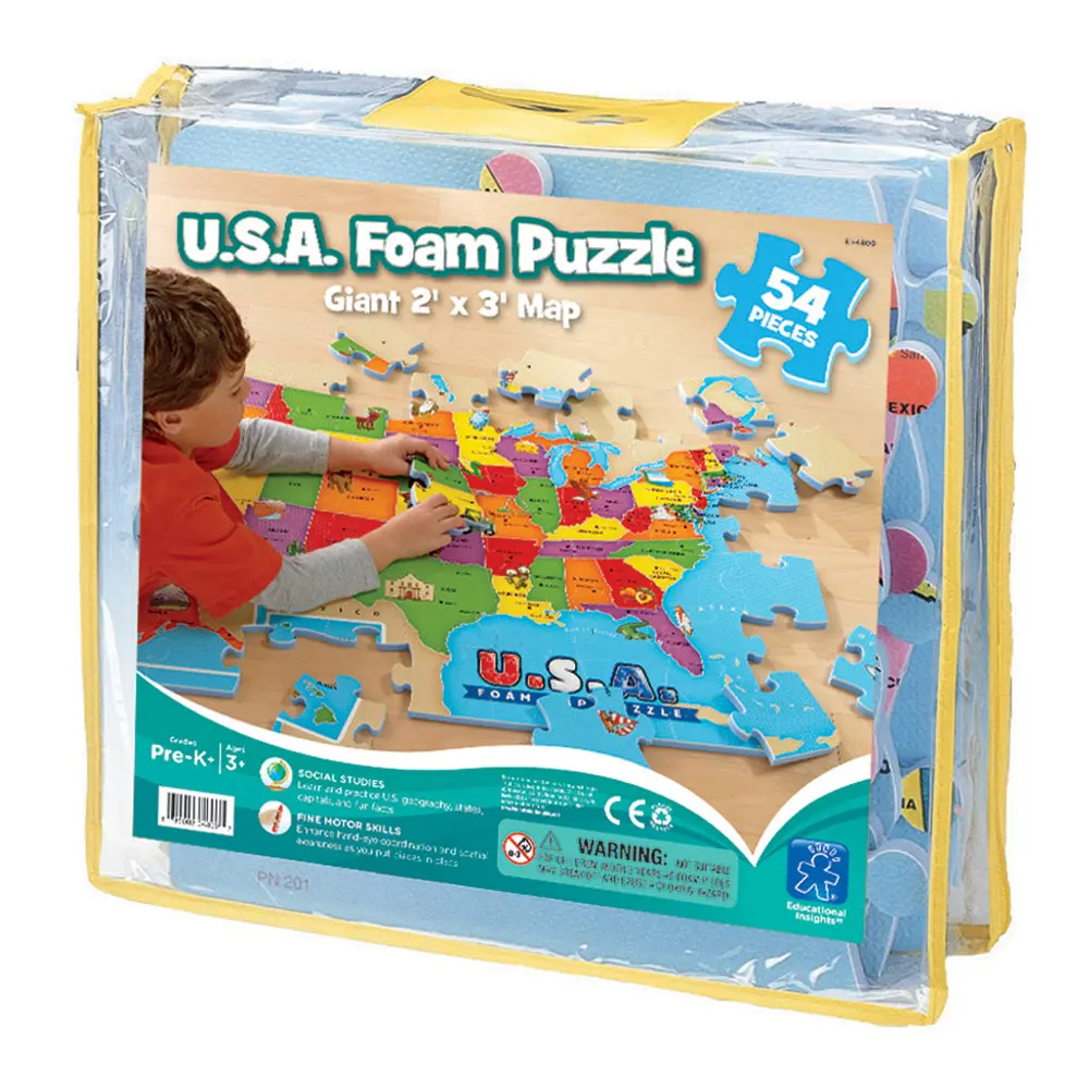 Educational Insights Usa Foam Map Floor Puzzle - 54 Pc 1