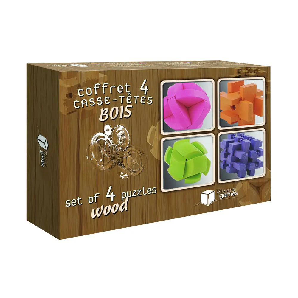 Family Games Inc. Colorful 4-Pack Wooden Puzzles Set 1