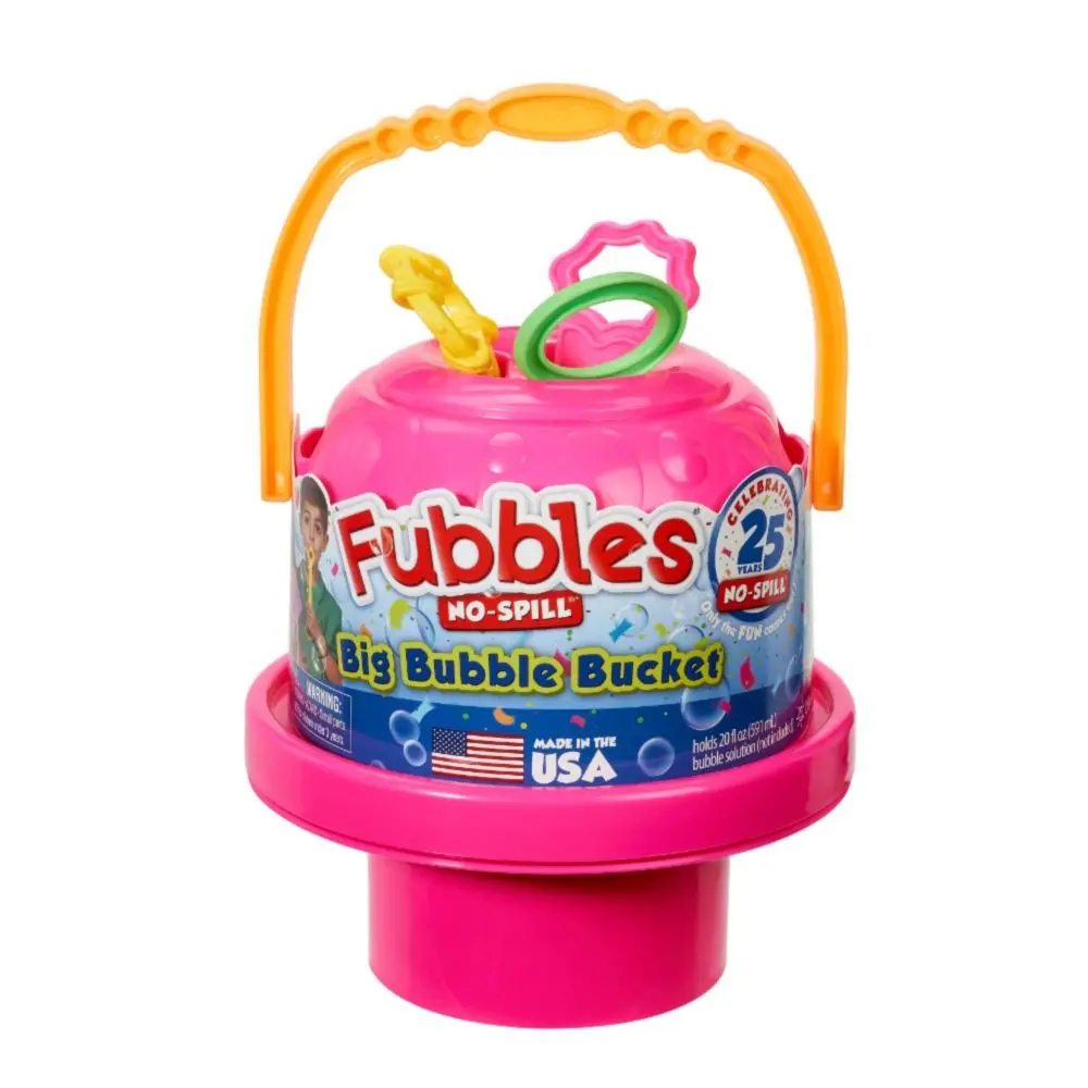 Little Kids Fubbles No-Spill Big Bubble Bucket In Pink 1