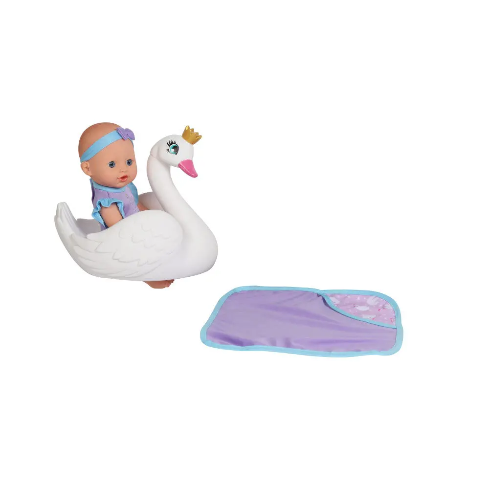 Toys R Us 12" Bath Time Baby Doll With Swan Floatie 1