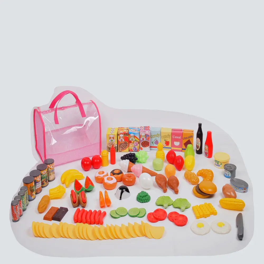 Gi-Go Toy 120-Piece Play Food Set With Carry Bag - Multicolor 1