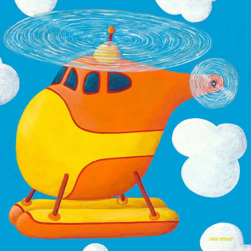 Oopsy Daisy's Vibrant Helicopter Canvas Wall Art, 10X10 1