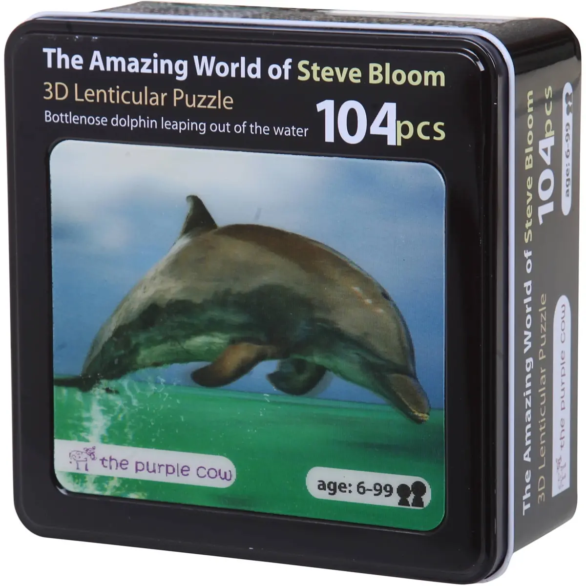 Purple Cow 3D Lenticular Bottlenose Dolphin Puzzle - 104 Pieces 1