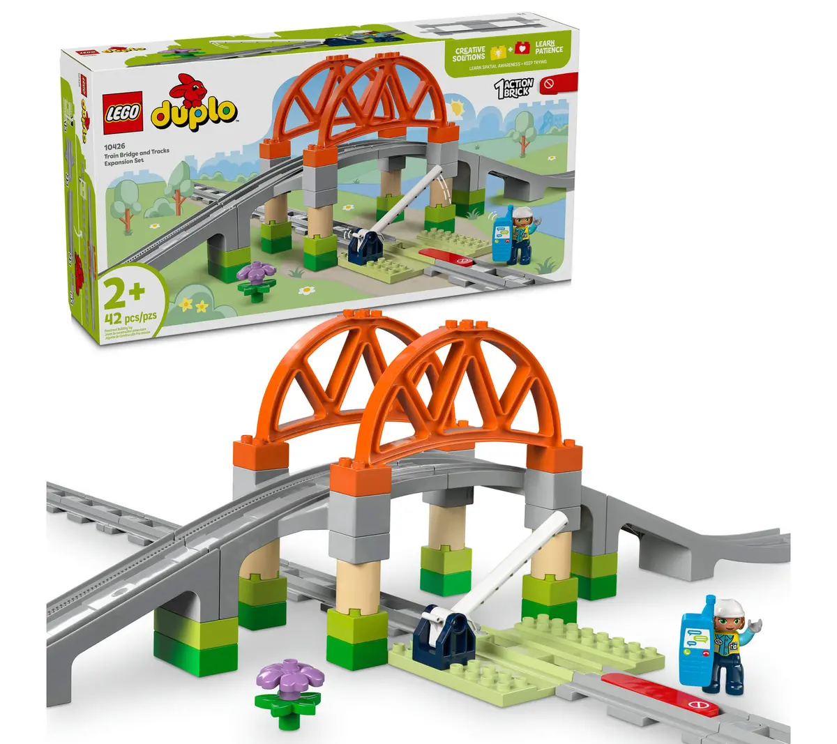Lego Duplo Town 42-Piece Train Bridge And Tracks Set 10426 1