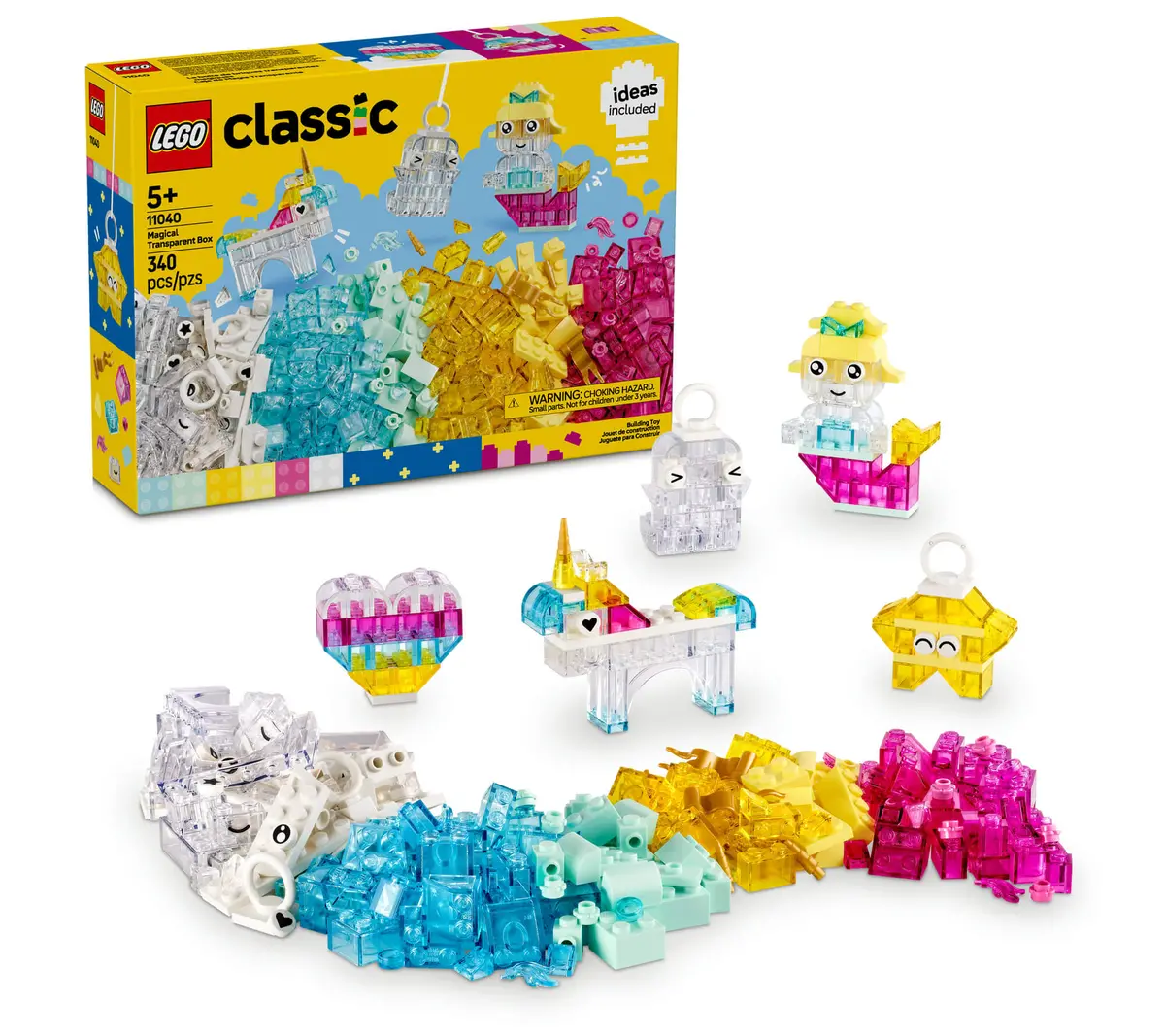 Lego Classic 340-Piece Magical Transparent Box - Colorful Building Bricks Playset 1